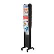 Présentoir mobile double face - 16 cases pour documents format A4 - noir