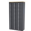 Meuble de rangement - 3 colonnes et 60 tiroirs - H169,5 x L87 x P33,5 cm - anthracite