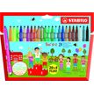 4006381364324-STABILO Trio A-Z - 24 Feutres dont 4 fluo - pointe moyenne--0