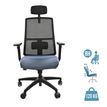 8033540636684-Fauteuil de bureau ARMONIA - accoudoirs réglables - appuie-tête réglable - gris--0