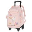 3661507522425-Sac à dos à roulettes Bella Sara Romantic - 1 compartiment - rose poudré - Kid'Abord--0