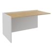Banque d'accueil Module de départ bas OLA - L82,5 x H75,5 x P82,5 cm - structure blanc perle, plateau chêne clair