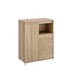3483601144569-Rangement bas MAMBO - L80 x H112 x P46 - 1 porte / 2 tiroirs - Chêne Sonoma/blanc--0