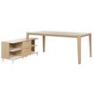 Bureau avec retour ABSOLU - 180 cm - Pieds bois - Chêne structuré