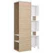 3483600819598-Bibliothèque Vestiaire ABSOLU - L100 x H188 x P45 - 3 bacs de rangement - Chêne structuré--0
