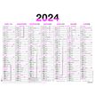 Calendrier Fluo - 7 mois par face - 43 x 55 cm - rose - Oberthur