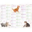 Calendrier Chats 4 saisons - 6 mois par face - 21 x 26,5 cm - Oberthur
