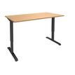 Bureau LEVEL - Bureau éléctrique - L120 - pied carbone - plateau imitation hêtre