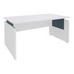 Bureau INEO JET UP Bureau Vallée - Réglable en hauteur - L160 x H74/78/82 x P80 cm - Pieds blanc - plateau blanc - Entretoise Bleue