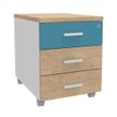 3253310542884-Caisson mobile INEO JET UP Bureau Vallée - L43 x H56 x P60 cm - 3 Tiroirs - façade imitation chêne cla--0