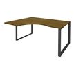 Bureau compact LOFTER - L180 cm - Retour à gauche - Plateau imitation noyer - pied carbone - (pied de renfort obligatoire à rajouter - non inclus)