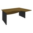 Bureau compact à droite DUAL - L180 cm - Pieds Anthracite - plateau imitation noyer (Pieds de renfort ou caisson bout de bureau obligatoire à rajouter - non inclus)