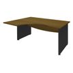 3253310491649-Bureau compact à gauche DUAL - L180 cm - Pieds Anthracite - plateau imitation noyer (Pieds de renfort ou caisson bout de bureau obligatoire à rajou--0