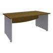 Bureau droit DUAL - L120 - Pieds alu - plateau imitation noyer