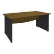 Bureau droit DUAL - L120 - Pieds anthracite - plateau imitation noyer