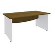 3253310396289-Bureau droit DUAL - L120 - Pieds blanc - plateau imitation noyer--0
