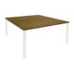 Bureau Bench IRIS - L180 cm - Plan de départ - Pieds blanc - plateau imitation noyer