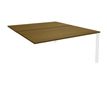 3253310268883-Bureau Bench IRIS - L180 cm - Plan suivant - Pieds blanc - plateau imitation noyer--0