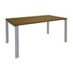 Bureau simple IRIS - L140 cm - Pieds aluminium - plateau imitation noyer