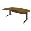 Bureau compact manager retour à gauche IDRA - 200 cm - Pied anthracite - noyer (Pied de renfort obligatoire à rajouter - non inclus)