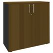 Armoire mi-haute IDRA/DUAL - L80 x H102 x P47 - 2 portes - 2 tablettes métal pour DS - Corps anthracite - Portes et dessus noyer