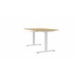 Bureau AXEL assis/debout - réglage par manivelle - L160 x P80 cm - plateau imitation chêne clair - pieds blancs