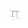 Bureau AXEL assis/debout - réglage par manivelle - L180 x P80 cm - plateau blanc - pieds blancs