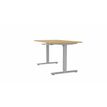 Bureau AXEL assis/debout - réglage par manivelle - L180 x P80 cm - plateau imitation chêne clair - pieds gris