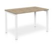 Bureau ARIAL - L160 x P80 cm - plateau imitation chêne brunswick - pieds blancs