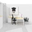 3617350003734-Bureau ARIAL - L180 x P80 cm - plateau imitation chêne clair - pieds blancs--1