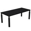Bureau Manager FLORA - L210 x P90 cm - pieds en métal noir - plateau imitation frêne noir