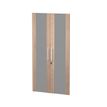 Jeu de 2 portes vitrées - pour bibliothèque 4 étagères FLORA - L80 x H153,8 cm - imitation merisier arabis