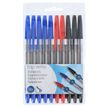 TopWrite - 10 stylos billes - bleu, rouge, noir