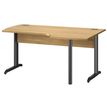 Bureau compact à droite JAZZ+ - 160 cm - Pieds métal - chêne du bocage