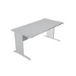 Bureau droit Trend - L140 - Pieds bois - plateau gris
