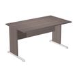 Bureau droit Trend - L140 - Pieds bois - plateau imitation frêne Toscan