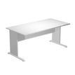 Bureau droit Trend - L160 - Pieds bois - plateau gris