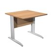 Bureau droit Trend - L80 - Pieds métals - plateau imitation hêtre - pied alu