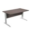Bureau droit Trend - L140 - Pieds métals - plateau imitation frêne Toscane - pied alu
