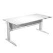 Bureau droit Trend - L160 - Pieds métals - plateau blanc - pied alu