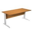 Bureau droit Trend - L160 - Pieds métals - plateau imitation aulne - pied alu
