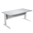 Bureau droit Trend - L160 - Pieds métals - plateau gris