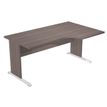 Bureau compact Trend - L160 cm - retour à droite - pieds bois - plateau imitation frêne toscan - (pied de renfort obligatoire à rajouter - non inclus)