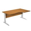 Bureau compact Trend - L160 cm - retour à droite - Pieds métals - plateau imitation aulne - pied alu - (pied de renfort obligatoire à rajouter - non inclus)