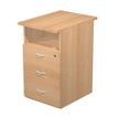 7331910008088-Caisson hauteur bureau Trend - L43xP60xH72 cm - 3 tiroirs + 1 niche - imitation hêtre--0