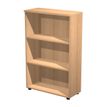 7331910008101-Bibliothèque mi-haute Trend - L80xP35xH120 cm - 2 étagères - imitation hêtre--0