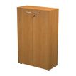 Bibliothèque mi-haute Trend - L80xP35xH120 cm - 2 portes en mélaminé avec serrure - imitation aulne