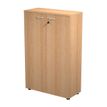 Bibliothèque mi-haute Trend - L80xP35xH120 cm - 2 portes en mélaminé avec serrure - imitation hêtre
