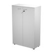 Bibliothèque mi-haute Trend - L80xP35xH120 cm - 2 portes en mélaminé avec serrure - gris