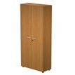 Bibliothèque haute Trend - L80xP35xH180 cm - 2 portes en mélaminé avec serrure - imitation aulne